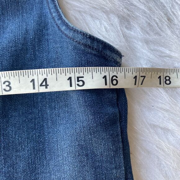 Cato EST 1946 Jean Vest Sz S Denim Stretch Fringe Hem Button Front Blue Casual - Picture 8 of 9